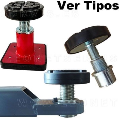 Suplemento de altura regulable con taco de goma para brazo de elevador de columnas. 1 unidad