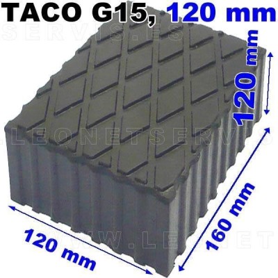 G15 Taco de goma 160x120 mm, altura 120 mm, para elevador de taller