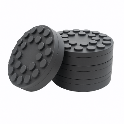 Juego de tacos de goma redondo para elevadores de columna  Ravaglioli 120mm (4calzos)