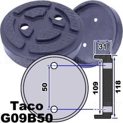 G09B50 Taco de goma para elevadores compatible con Suministros DAMA, Martech Car...