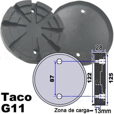 G11 Taco de goma para elevador Nussbaum, Bosch, Ami...