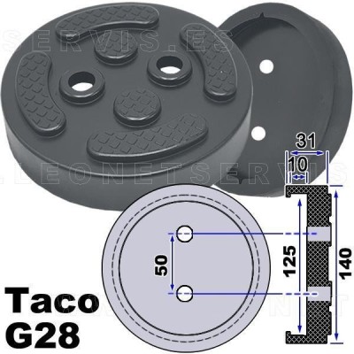 G28 taco de goma para elevadores compatible con Twin Busch, Ever Eternal EAE, Launch, Dama...