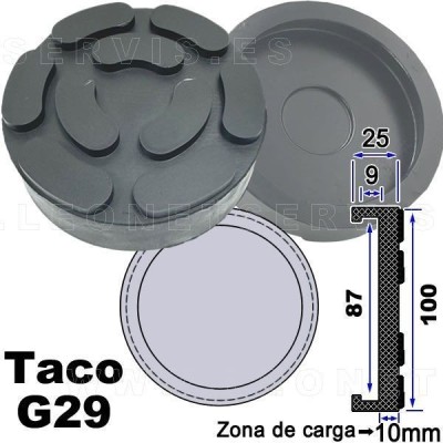 G29 Taco de goma para elevadores Ravaglioli, Sirio, Space, Coiro, Astra, Butler...