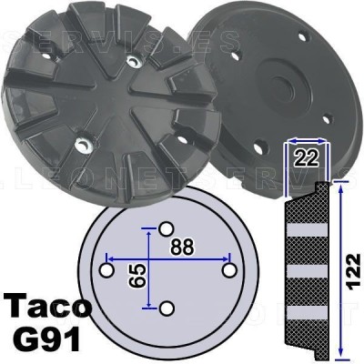 G91 Taco de goma para elevadores Stenhoj, Nussbaum...