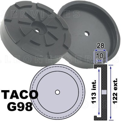 G98 Taco de goma para elevador Werther, Oma, Tecalemit, Italgarage...